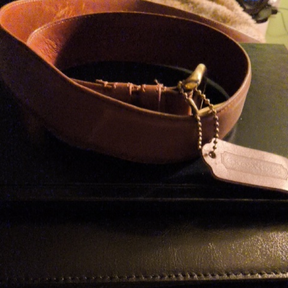 Brown Womens Coach Leather Belt